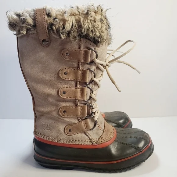 Sorel Joan of Arctic Waterproof Faux Fur Brown Lace Up Tall Boots size 8 - Picture 8 of 16